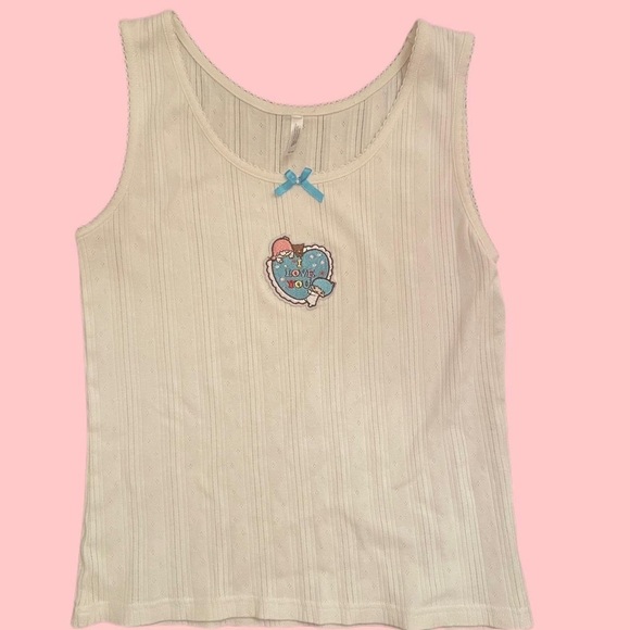 Kitty Silk Tops - Custom made twin stars tank top​